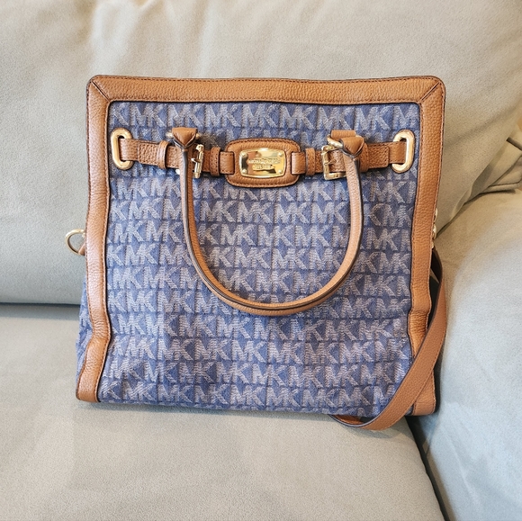Michael Kors denim satchel - Picture 1 of 6